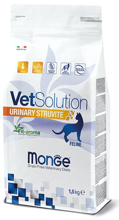 Feline Urinary Struvite - Monge Vet Solution Secco Gatto  1,5 Kg