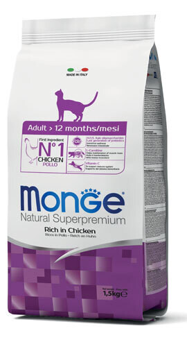 Monge Natural Superpremium Dry Cat Adult Chicken 1.5 Kg