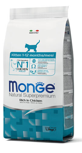 Kitten Chicken- Monge Natural Superpremium Dry Cat 1.5 Kg