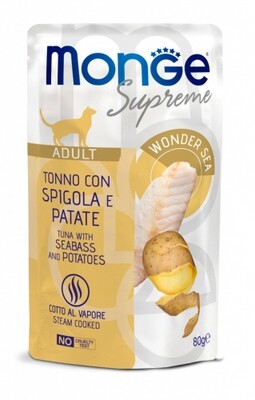 Monge Buste Supreme Adult Tuna, Sea Bass and Potatoes - Cat 80gr