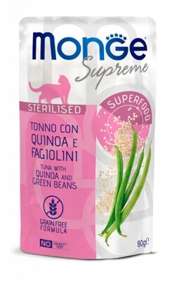 Monge Buste Supreme Sterilizzato Tonno, Quinoa e Fagiolini - Gatto 80gr