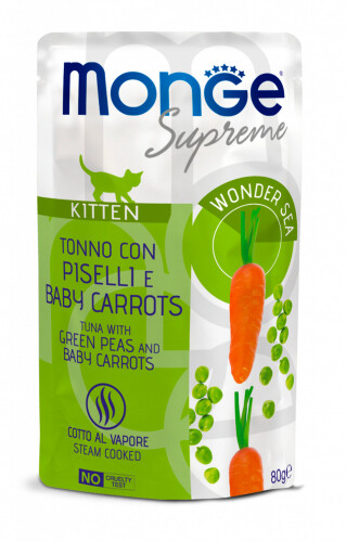 Monge Buste Supreme Kitten Tuna, Peas and Carrots - Cat 80gr
