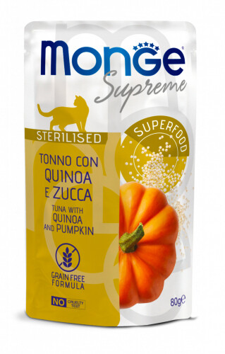 Monge Buste Supreme Sterilized Tuna, Quinoa and Pumpkin - Cat 80gr