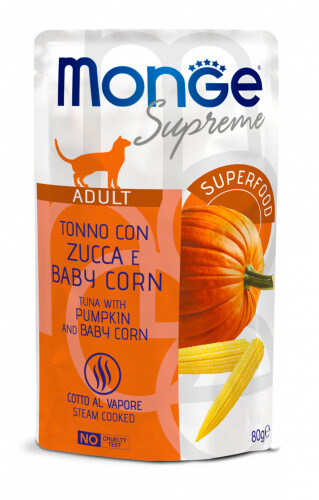 Monge Buste Supreme Adult Tuna, Pumpkin and Baby Corn - Cat 80gr