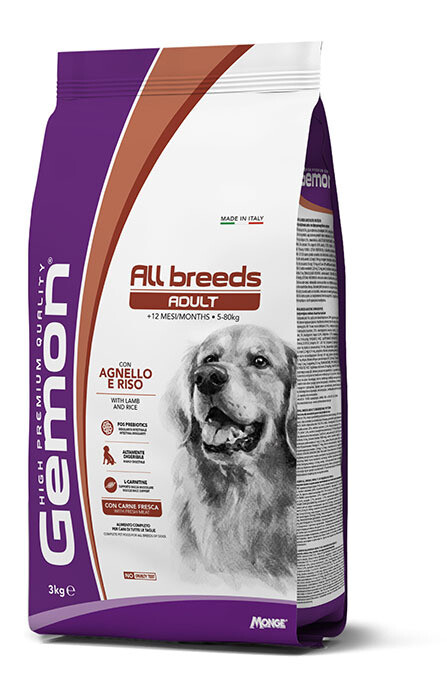 All Breeds Adult With Lamb And Rice - Gemon High Premium Dry Dog 15 Kg.