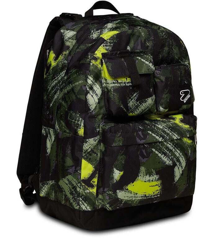 Seven REVERSIBLE POCKETS BACKPACK WITH WIRELESS EARPHONES - DOUBLE ROLLER STAIN