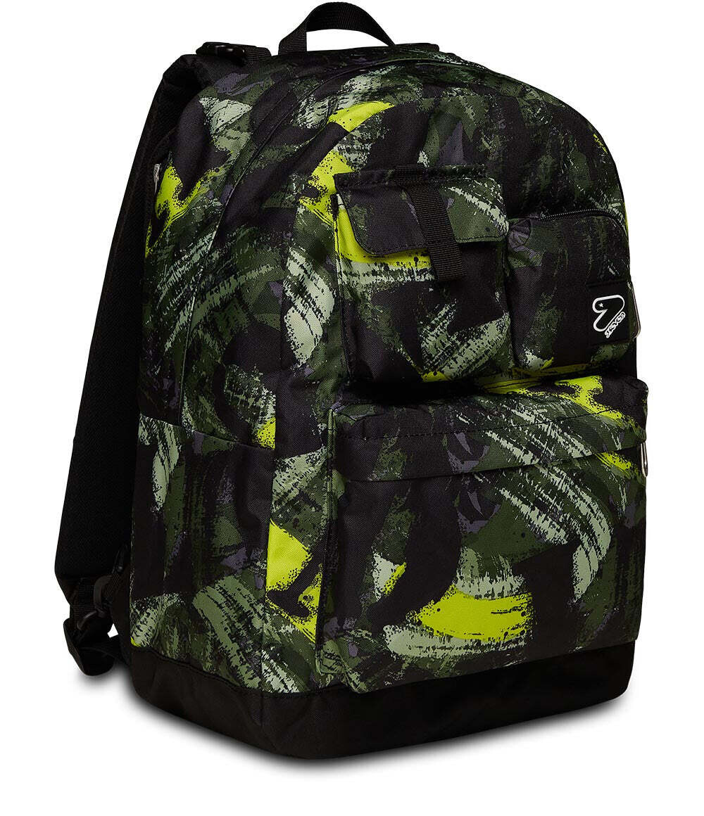 Seven REVERSIBLE POCKETS BACKPACK WITH WIRELESS EARPHONES - DOUBLE ROLLER STAIN