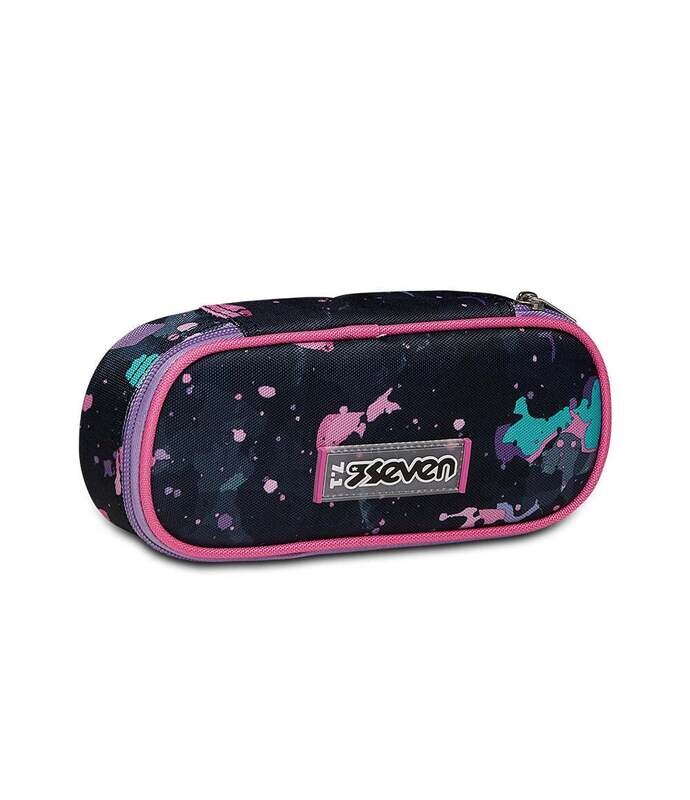 SCHOOL PEN HOLDER Seven ROUND PLUS - FLUO STRING GIRL