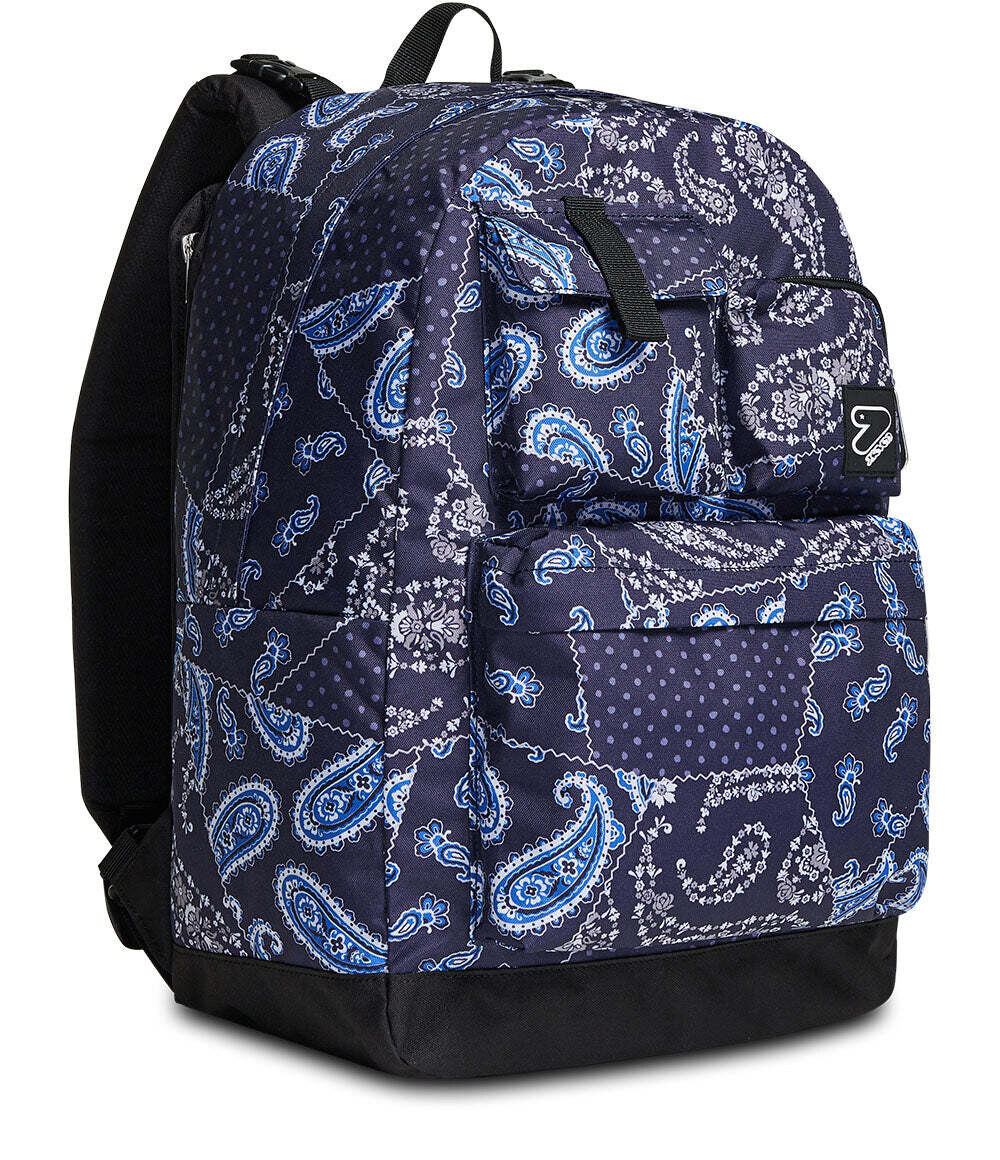 Seven REVERSIBLE POCKETS BACKPACK WITH WIRELESS EARPHONES - THE DOUBLE BLUE CASHMERE