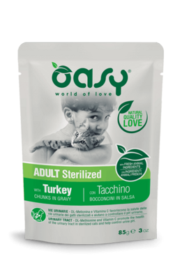 Oasy Chunks In Sauce - Adult Sterilized With Turkey 85 gr