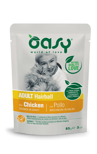 Oasy Bocconcini In Salsa • Adult Hairball Con Pollo 85 gr