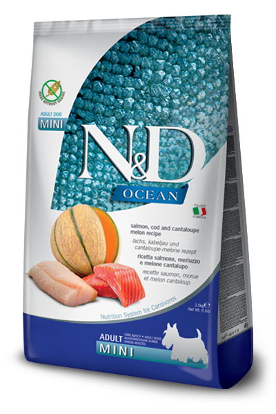Farmina N&amp;D Ocean Dog Salmon, Cod, Cantaloupe Adult Mini Kg 2.5