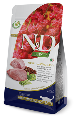 Farmina N&amp;D Quinoa Cat Weight Management Agnello, Broccoli E Asparagi Adult Kg.1,5