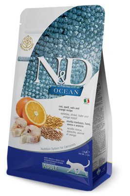 Farmina N&amp;D Ocean Cat Cod, Spelt, Oats And Orange Adult Kg.1.5