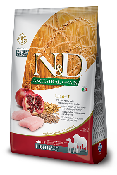 Farmina N&amp;D Ancestral Dog Chicken And Pomegranate Light Medium/Maxi Kg.2.5