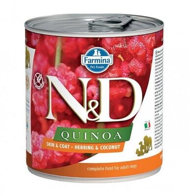Farmina N&amp;D Dog Quinoa Skin &amp; Coat - Herring And Coconut 285Gr