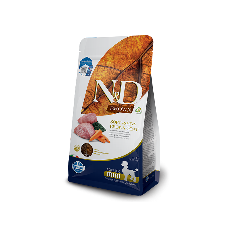 Farmina N&amp;D Brown Dog Lamb, Carrot And Spirulina 2 Kg Adult Mini