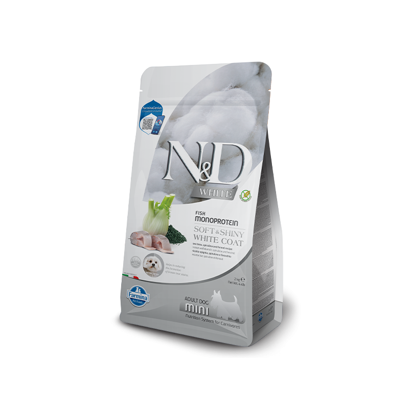 Farmina N&amp;D Withe Dog Sea Bass, Fennel And Spirulina 2 Kg Adult Mini