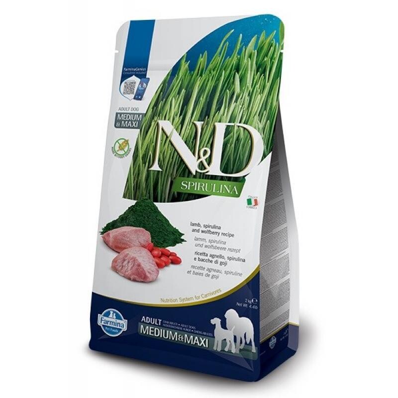 Farmina N&amp;D Spirulina Lamb Adult Med/Maxi 2 Kg