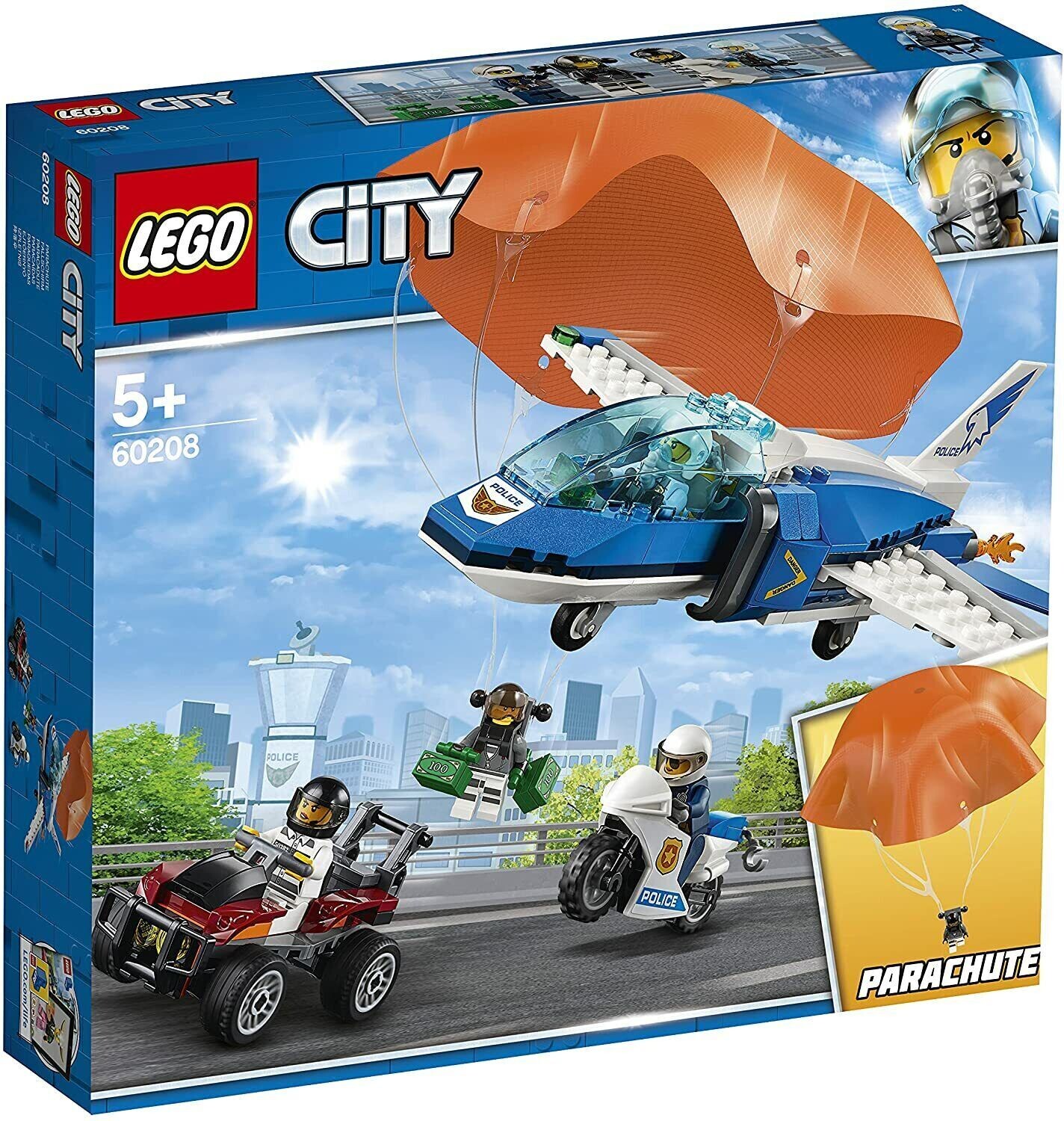 Lego City Police 60208 Arresto con il paracadute della Polizia aerea