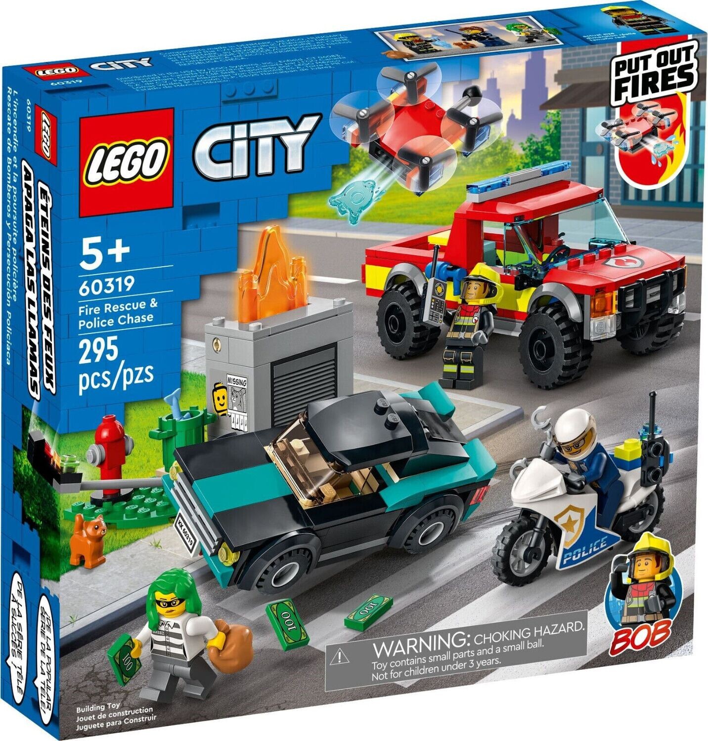 LEGO City 60319 - Salvataggio antincendio e inseguimento della polizia