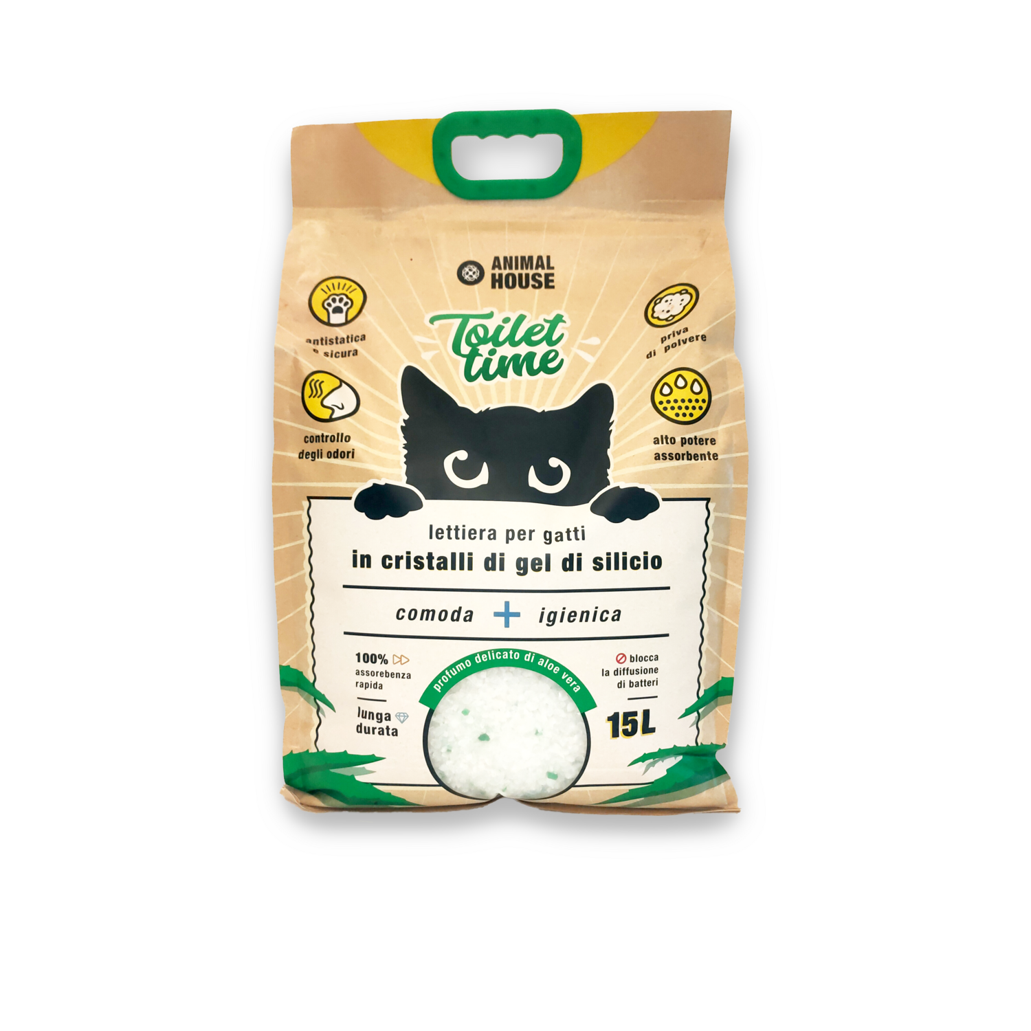 Toilet Time Silica Crystal Cat Litter with Aloe – 15L