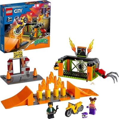 LEGO 60293 City Stuntz Stunt Park, Set with Motorcycle with Push Mechanism