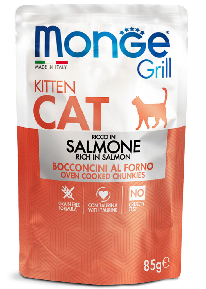 Monge Grill Chunks in Jelly - Rich in Salmon - Kitten 85gr