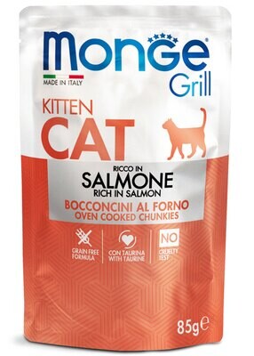 Monge Grill Chunks in Jelly - Rich in Salmon - Kitten 85gr