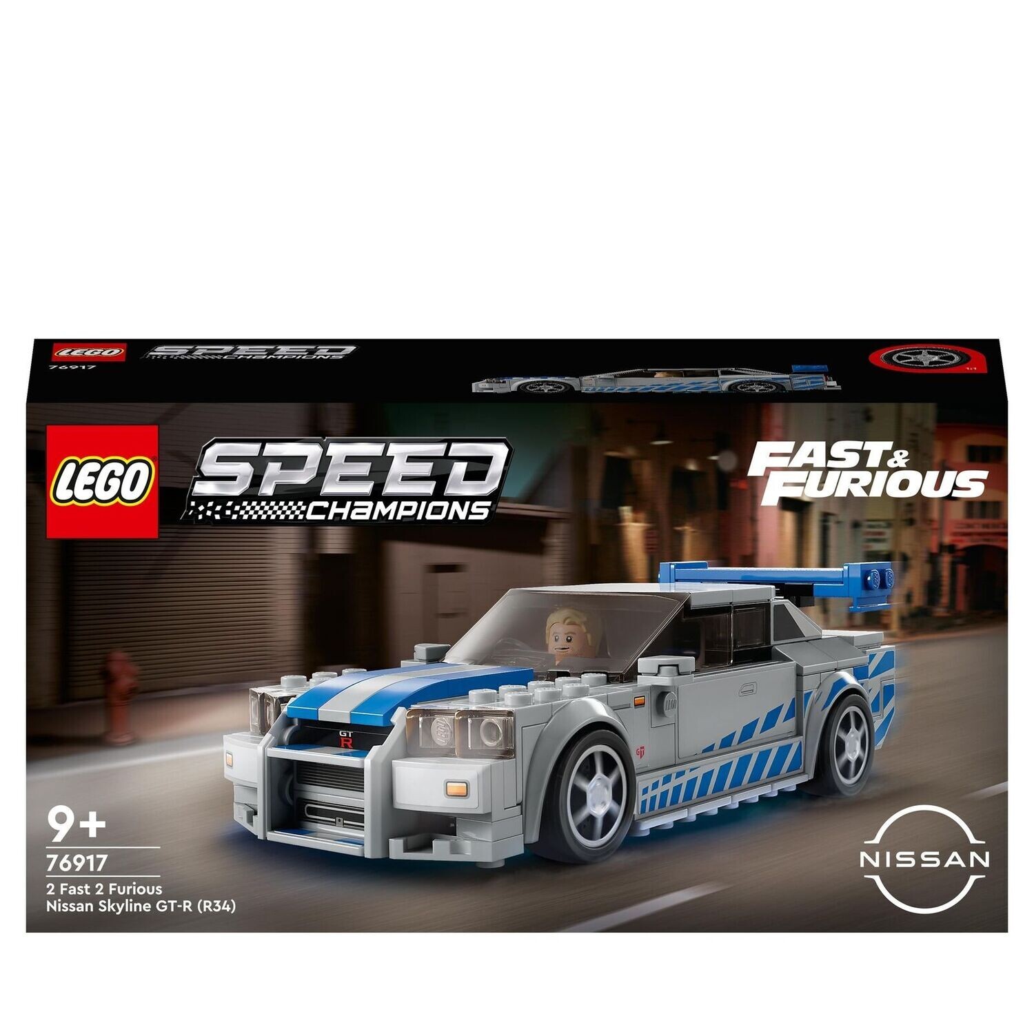 LEGO 76917 Speed Champions 2 Fast 2 Furious Nissan Skyline GT-R (R34) Car G