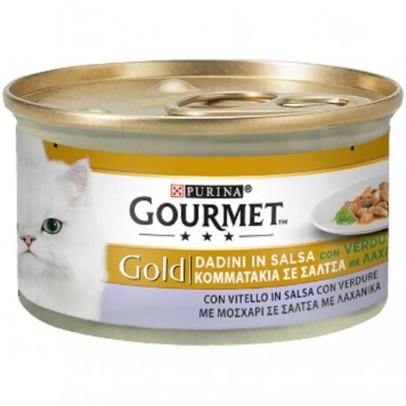 Lattina Gatto Gourmet GOLD DADINI CON VITELLO ALLA MEDITERRANEA 85g