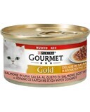 Lattina Gatto Gourmet GOLD Delizie in Salsa Salmone 85g