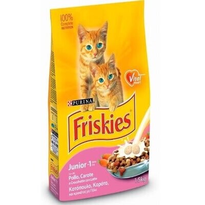 Friskies Dry Cat JUNIOR CHICKEN, MILK, VEDURE 1500g Purina