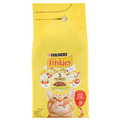 Friskies Dry Cat VITALITY + ADULT BEEF, CHICKEN AND VEGETABLES 2000g Purina