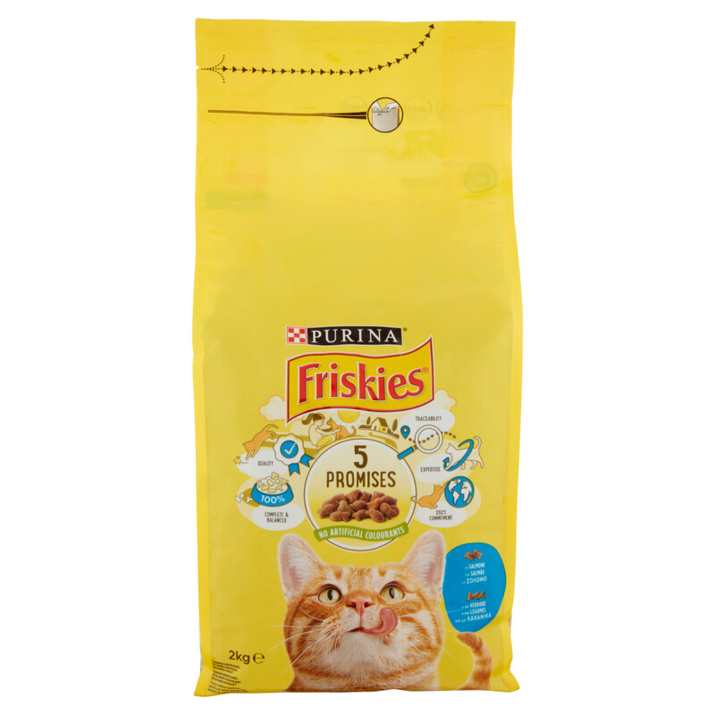 Friskies Dry Cat VITALITY + ADULT SALMON AND VEGETABLES 2000g Purina