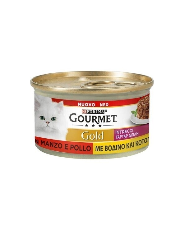 Can Cat Gourmet GOLD Taste Interweaves Chicken &amp; Beef 85g