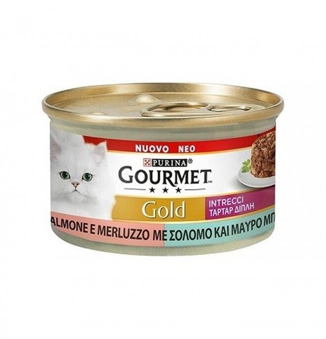 Can Cat Gourmet GOLD Taste Interweaves Salmon &amp; Cod 85g