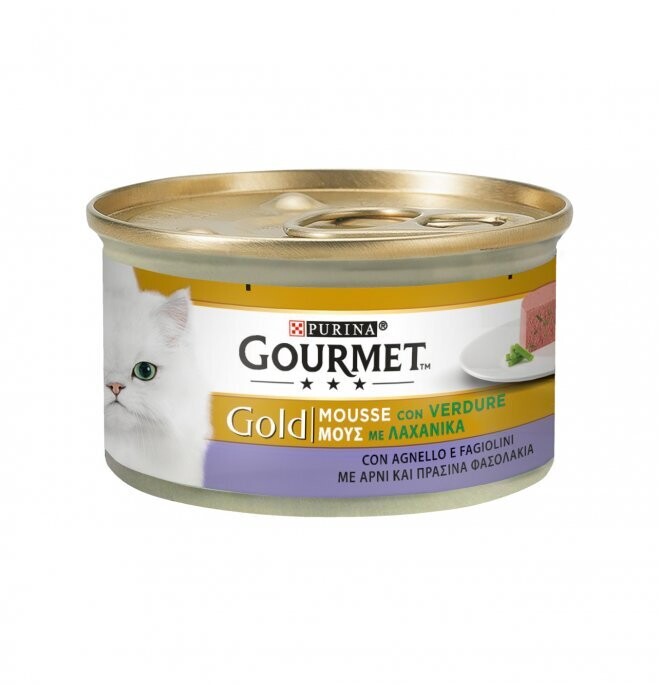 Gourmet Cat GOLD MOUSSE WITH LAMB AND SQUEAKY BEANS 85g