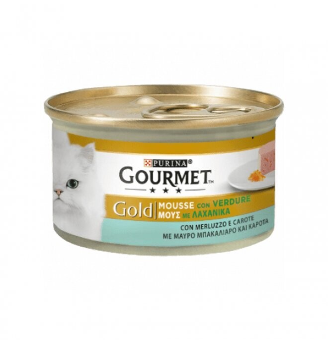 Can Cat Gourmet GOLD MOUSSE WITH MEREL AND DELICATE CARROTS 85g