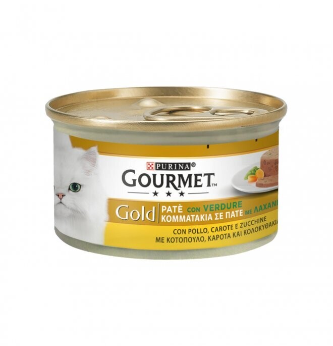 Can Gourmet GOLD PATÈ WITH CHICKEN VEGETABLES CHICKEN CARROTS AND SPROUTS 85g