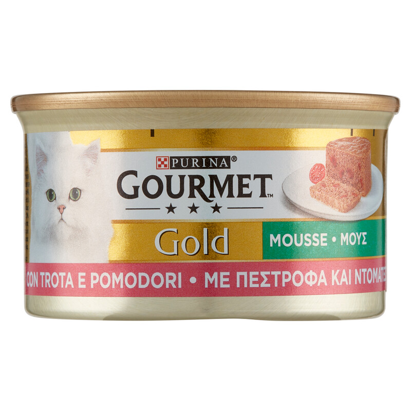 Can Cat Gourmet GOLD MOUSSE WITH TROUT AND DELICIOUS TOMATOES 85g