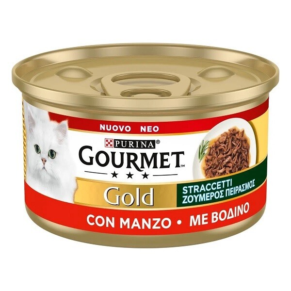 Can Cat Gourmet GOLD STRACCETTI with Beef 85g