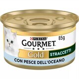 Lattina Gatto Gourmet GOLD STRACCETTI con Pesce dell&#39;Oceano 85g