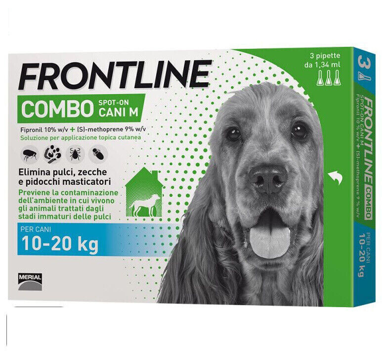 Frontline COMBO Dog 3 Vials - Antiparasitic for Dogs from 10-20 kg
