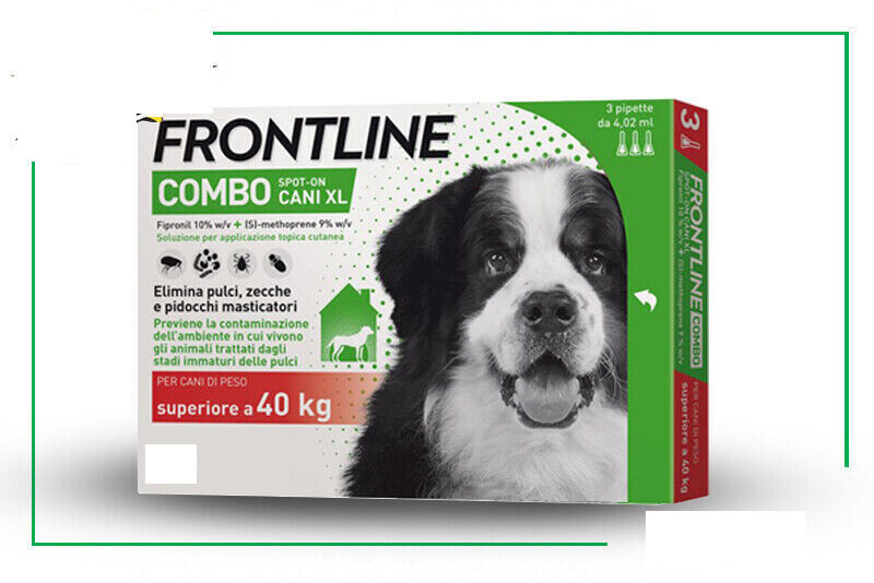 ANTIPARASITIC FRONTLINE COMBO DOGS (XL) 3 PIPETTES (OVER 40 KG)