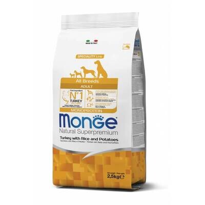 Monge All Breed Adult turkey kg.2.5 -Natural Superpremium Dry Dog