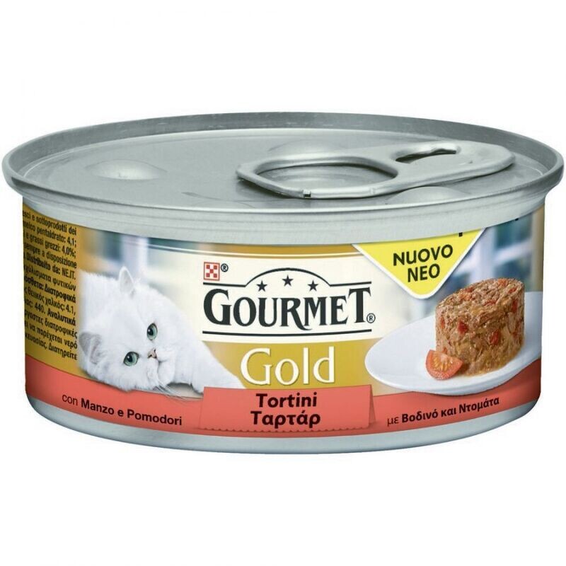 Can Cat Gourmet GOLD TORTINI WITH Beef and Tomato 85g