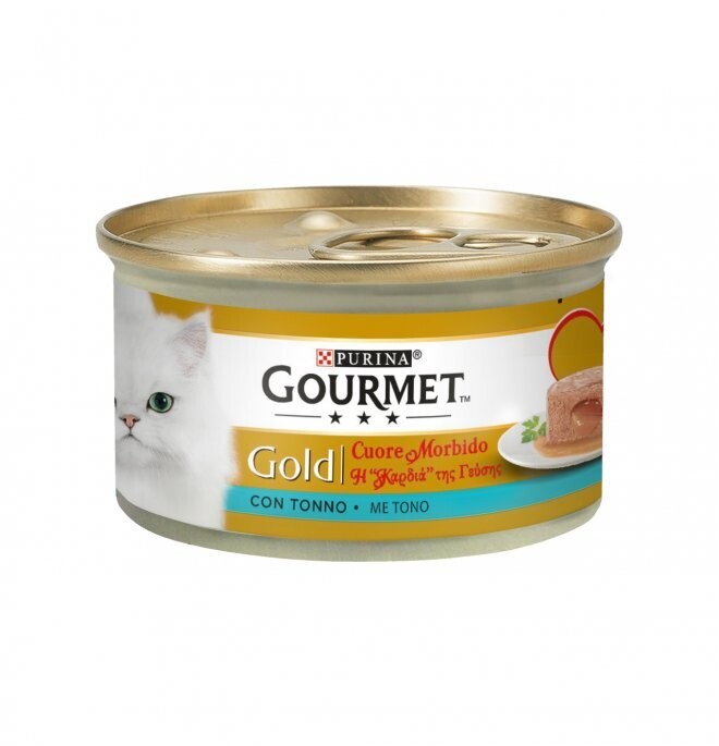 Lattina Gatto Gourmet Gold Cuore Morbido con Tonno 85g