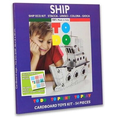 SHIP To Do cardboard SHIP TO ASSEMBLE and color 54 PIECES kit 100% MADE IN ITALY