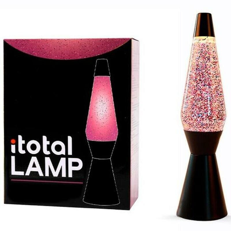ITotal Lava Lamp 36 cm with Black Base and Glitter